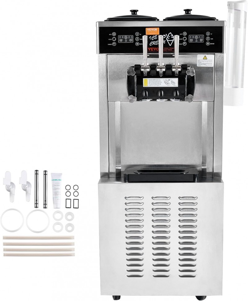 Kommerzielle Eismaschine Softeismaschine 34–44 L/h Leistung 1850W freistehend 3 Geschmacksrichtungen – Thumbnail 9