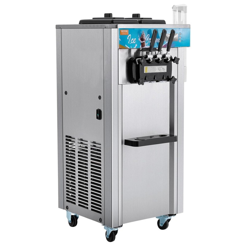 Profi Softeismaschine 21–31 l/h freistehend 3 Geschmacksrichtungen 2 x 5,5 L Edelstahlzylinder LED – 4
