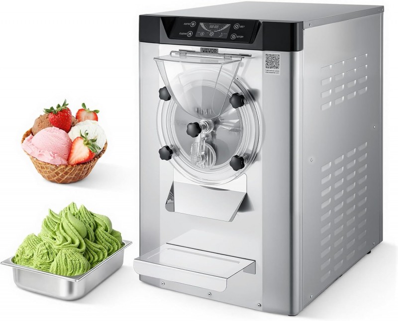 Eiscrememaschine gewerblich Eismaschine Bällcheneis 2000 W 12–20 L/h Tischgerät Gelato 6 L Edelstahl – 2
