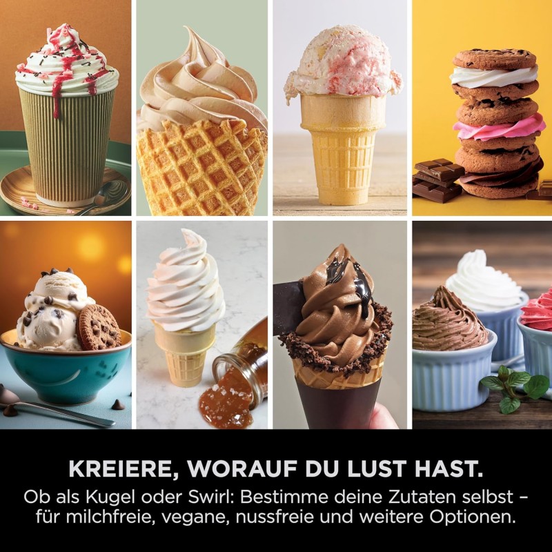 Swirl Eismaschine CREAMi Scoop &amp; Swirl Softeismaschine 2 Behälter 12 Funktionen Eiscreme Softeis – Thumbnail 6