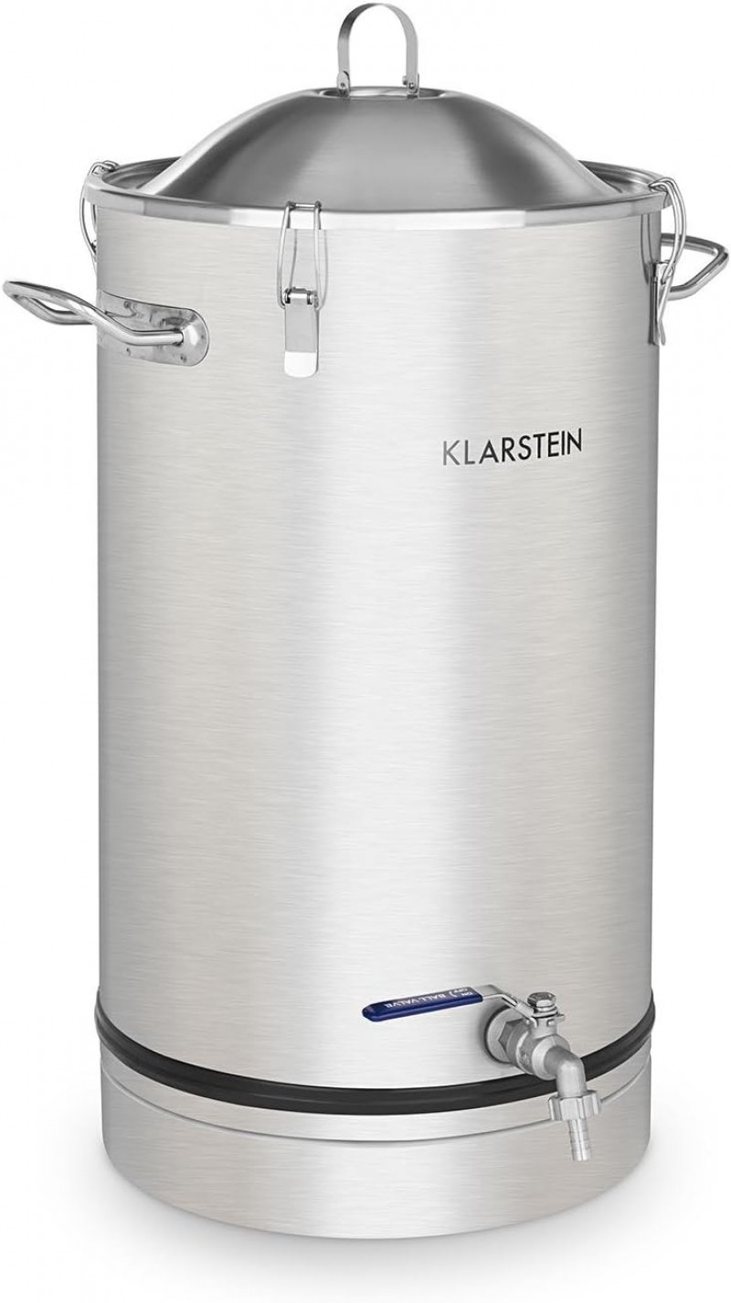 Gärkessel Fermentierkessel Bierbraugerät Maischkessel Gärbehälter 30 L Ablasshahn Edelstahl silber – 3