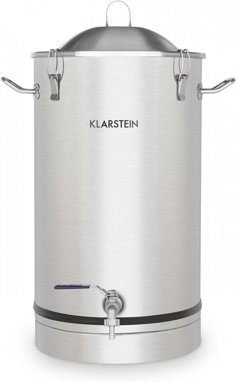 Gärkessel Fermentierkessel Bierbraugerät Maischkessel Gärbehälter 30 L Ablasshahn Edelstahl silber
