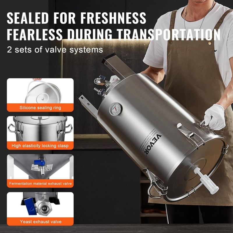 Bierfermenter Bierbrauanlage Bierbraugerät Edelstahl 30 L Braueimer-Fermenter brauen Heimbrauerei – 4