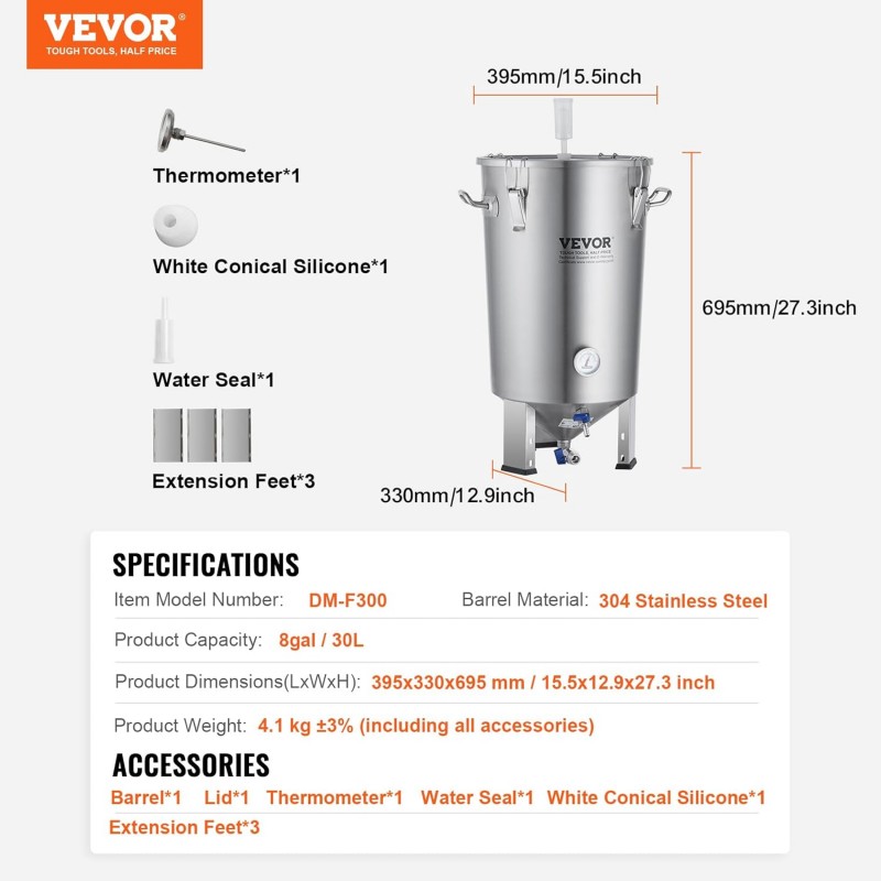 Bierfermenter Bierbrauanlage Bierbraugerät Edelstahl 30 L Braueimer-Fermenter brauen Heimbrauerei – Thumbnail 7
