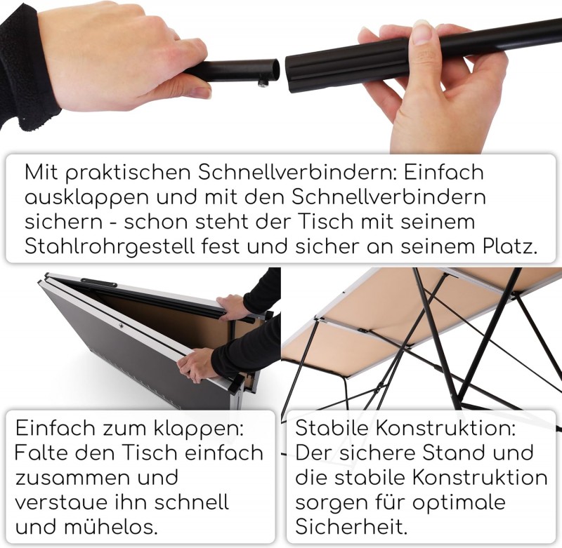 Tapeziertisch Malertisch Heimwerkertisch Arbeitstisch Gartentisch Alu Multifunktionstisch klappbar – Thumbnail 7