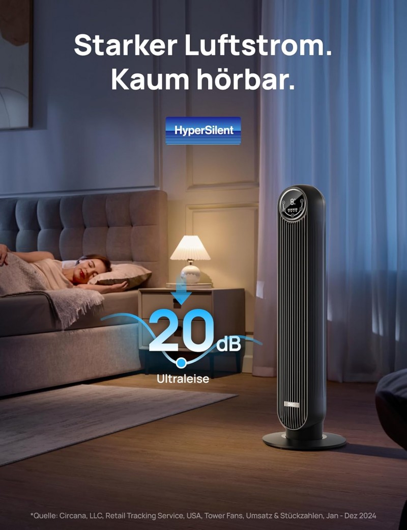 Turmventilator Zimmerventilator Büroventilator Ventilation Ventilator Kühlung 10 m Wurfweite – 3