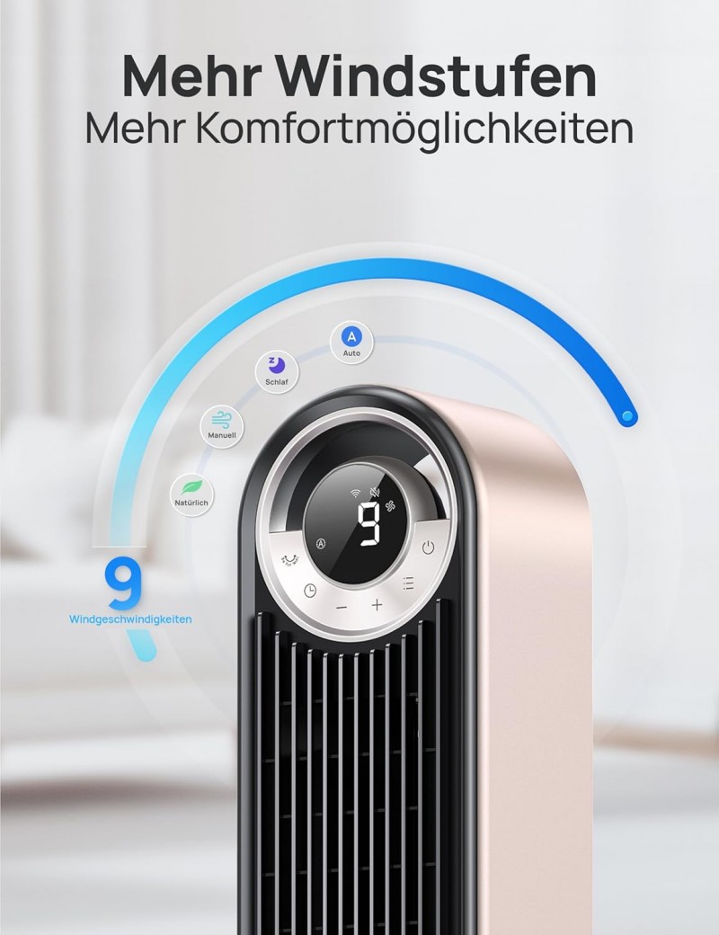 Zimmerventilator Raumventilator Turmventilator Ventilator leise Kühlung 106 cm WiFi Alexa Tower – Thumbnail 6