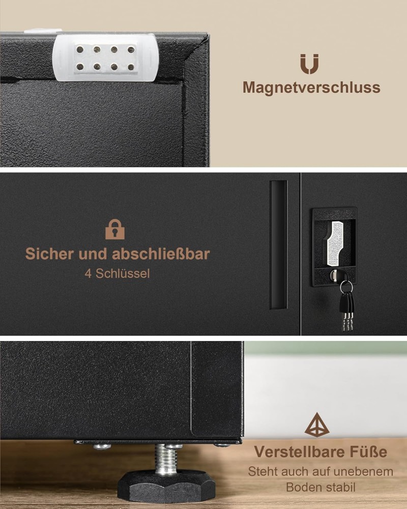 Stahlschrank Messeschrank Wertschrank Aktenschrank Aufbewahrungsschrank 5 Ebene Schloss abschließbar – 5