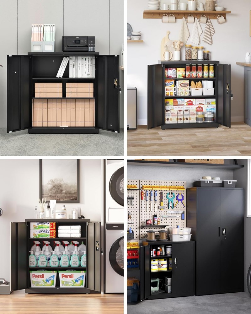 Messeschrank Wertschrank Aktenschrank Aufbewahrungsschrank Stahlschrank 3 Ebenen mit Schloss – Thumbnail 6