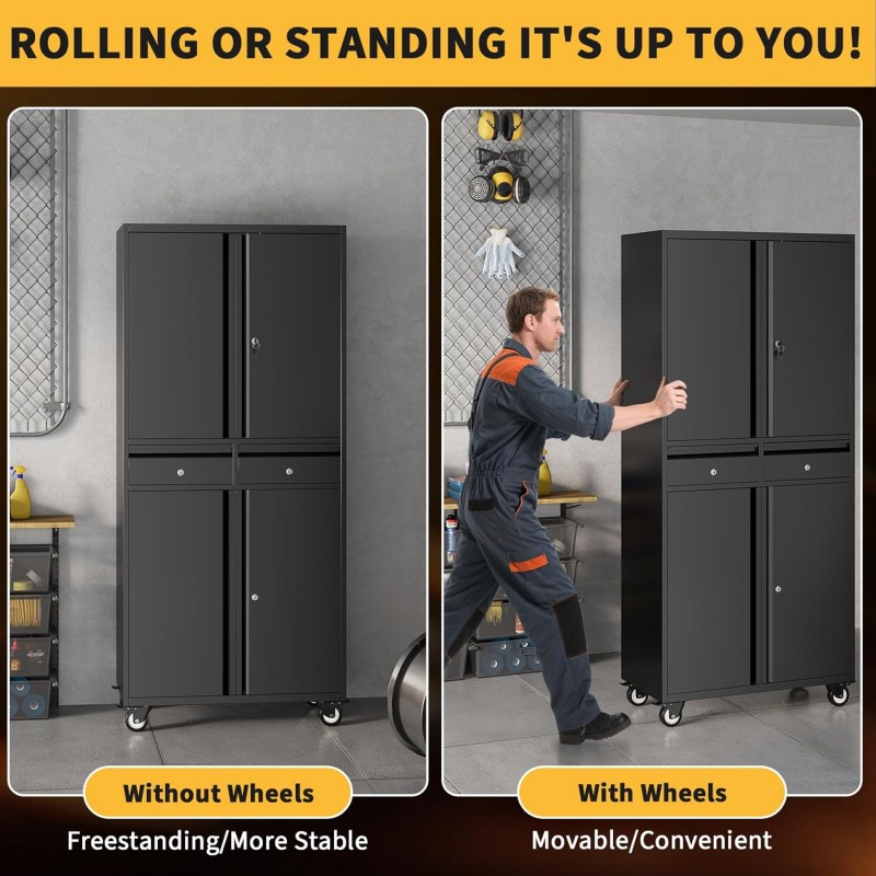 Wertschrank Aktenschrank Mehrzweckschrank Metallschrank Messeschrank Rollen Büroschrank Stahlschrank – Thumbnail 6