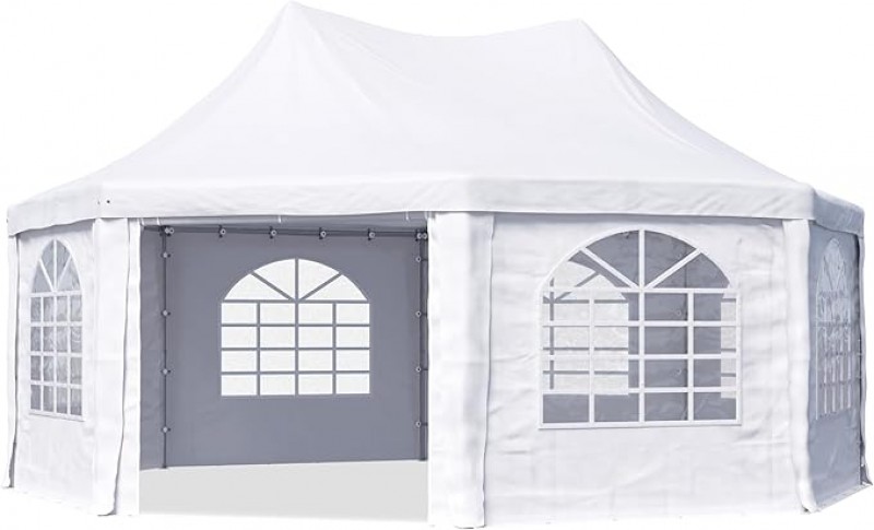 Pagodenzelt Pavillon Partyzelt Hochzeitszelt 5 x 6,8 m schneller einfacher Aufbau mit Fenstern – 2