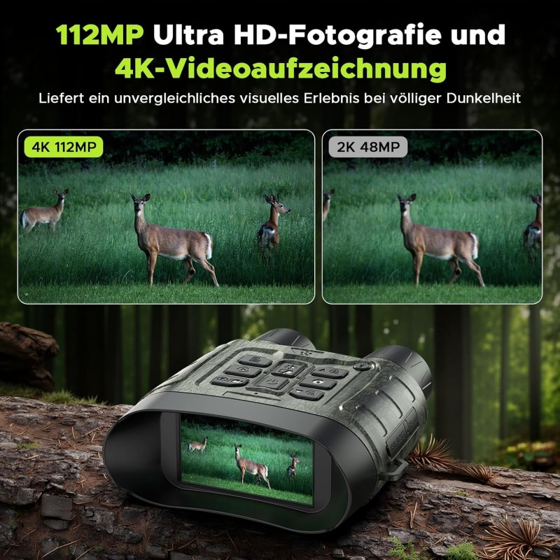 Nachtsichtkamera Nachtsichtgerät 112 MP 4K Jagd 400 m 12X Digitalzoom & 5000 mAh wiederaufladbare – 3