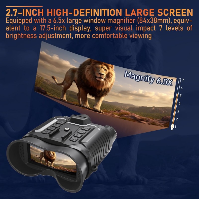 Nachtsichtgerät mit Kopfhalterung Nachtsichtkamera 4K-Videoaufzeichnung 36MP-Foto 7 Stufen Infrarot – Thumbnail 7