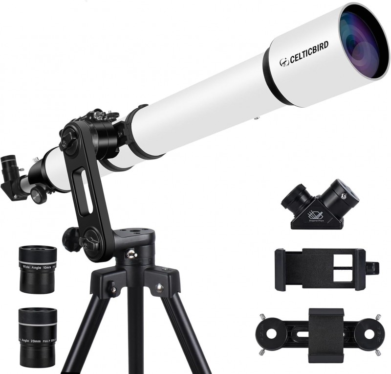 Refraktor Astronomieteleskop Teleskop 1000 mm Brennweite und 90 mm Öffnung hochpräzise Einstellung
