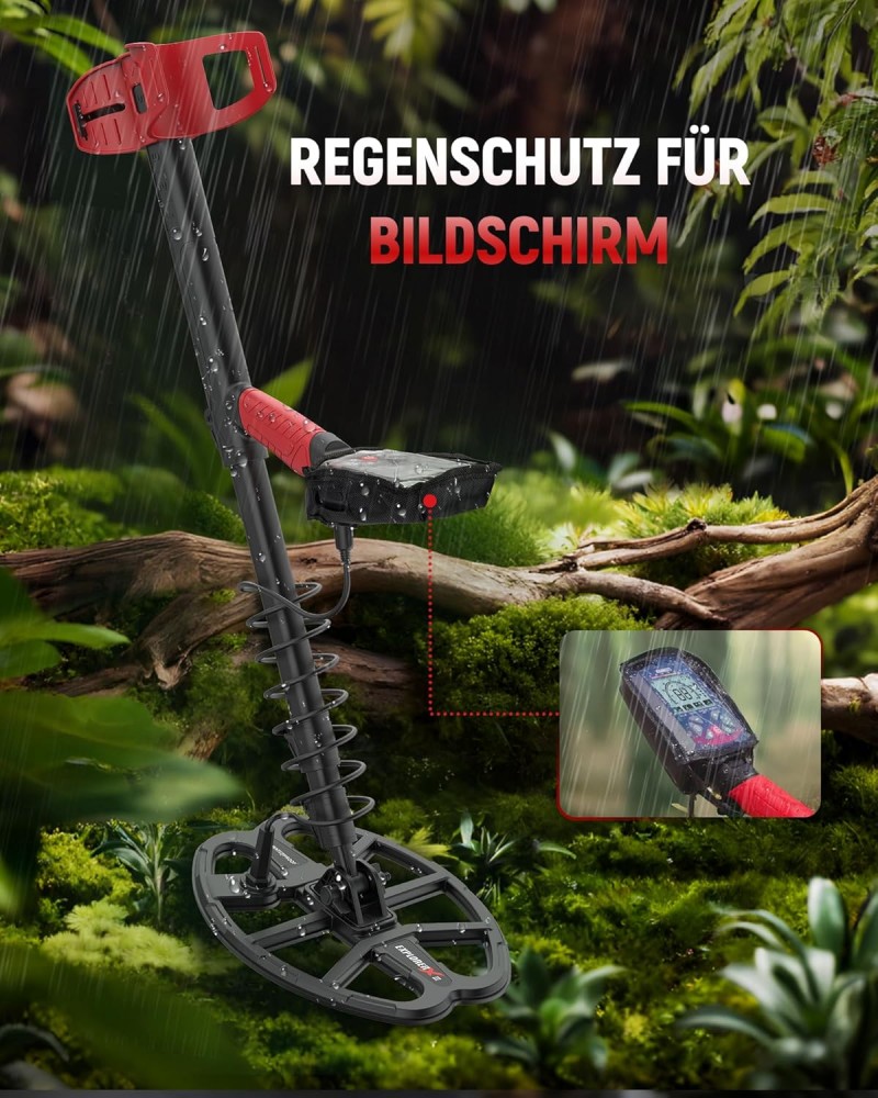 Metalldetektor Goldsuchgerät Metallsuchgerät Suchgerät Bodenmetallsucher Profi wasserdicht Doppel-D – Thumbnail 8