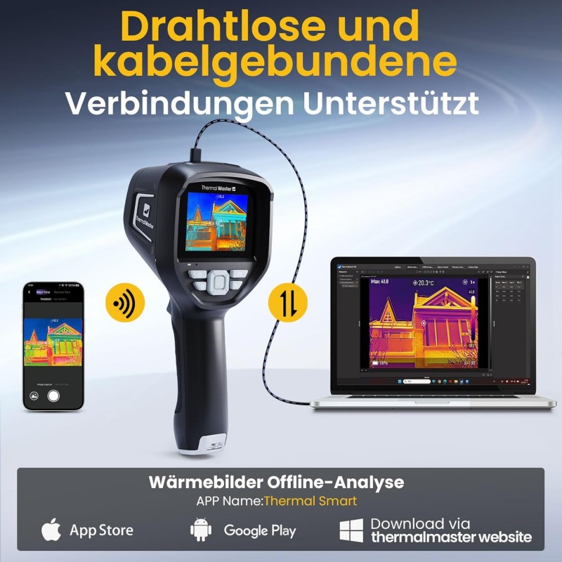 Infrarotkamera Profi-Wärmebildkamera Wärmekamera Thermokamera Infrarotwärmekamera Infrarotwärmebild – Thumbnail 6