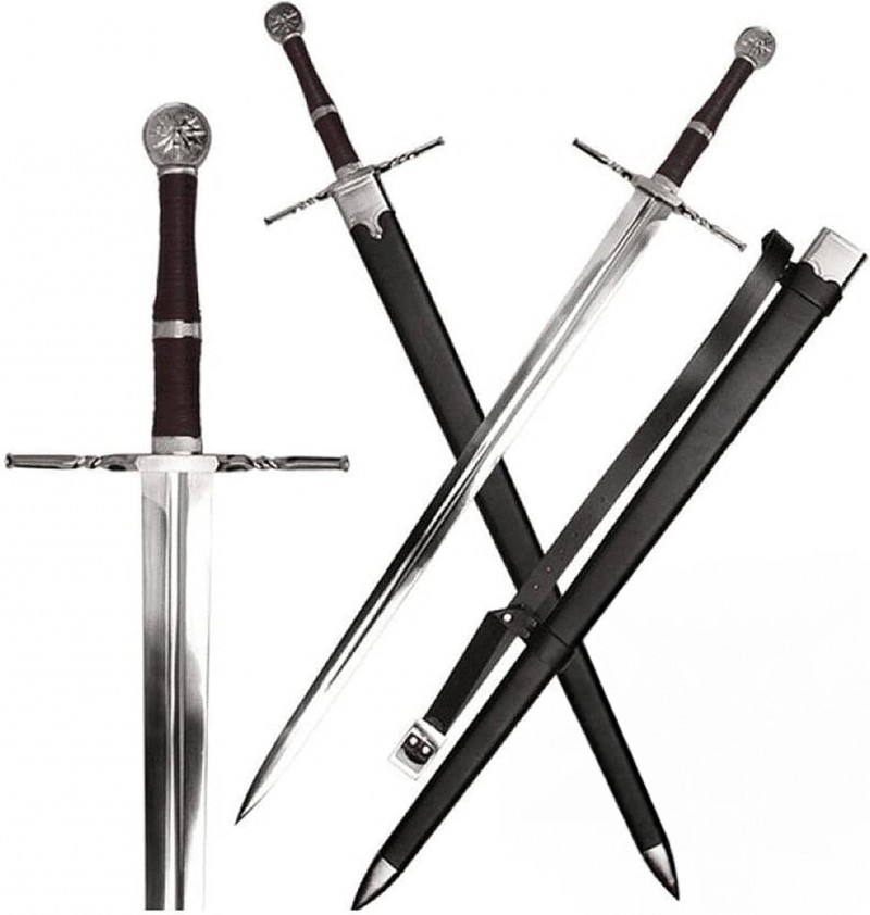 Schwert Minischwert Ritterschwert scharf  Stahl mit Scheide inspiriert von The Wittcherr Requisite