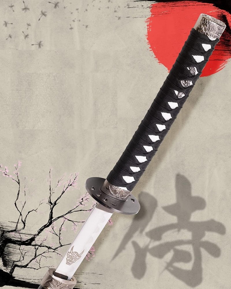 Katana Schwert echt Metall Samurai Schwert Stahl als Anime Deko japanisches Schwert mit Ständer – 5