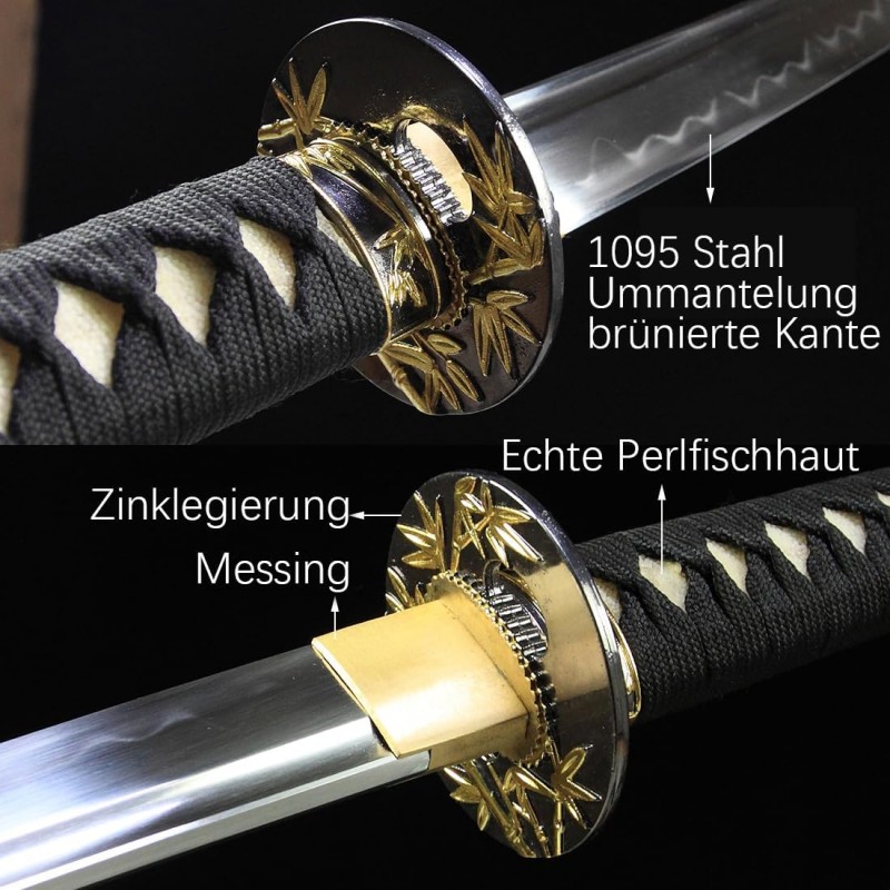 Ninja-Schwert Katana Schwert Samurai-Schwert 103 cm scharf echt hochwertige Handarbeit japanisch – 4