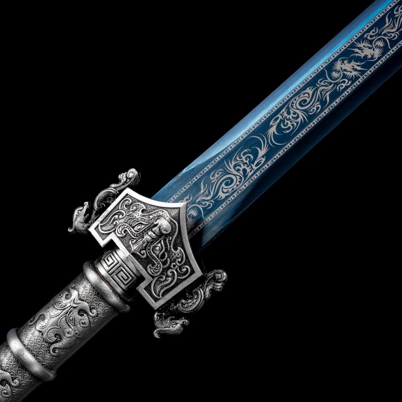 Tang-Schwert Ninja Schwert Katana Schwert Trainingsschwert 105 cm mit Scheide handgeschmiedet echt – Thumbnail 6