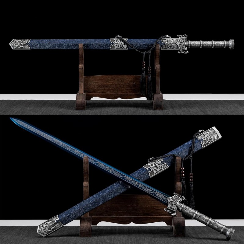 Tang-Schwert Ninja Schwert Katana Schwert Trainingsschwert 105 cm mit Scheide handgeschmiedet echt – Thumbnail 7