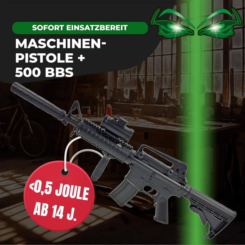 Gewehr Elektrische Softair Waffe Pistole 0,5 Joule 6 mm inkl. 500 Premium BB’s 0,20 g Munition – 2