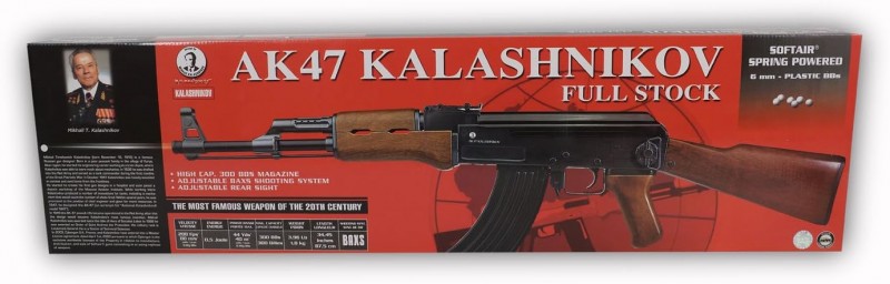 Sturmgewehr Kalashnikov Gewehr Waffe AK 47 wood Kaliber 6 mm Federdruck 0.5 Joule Replika – 2