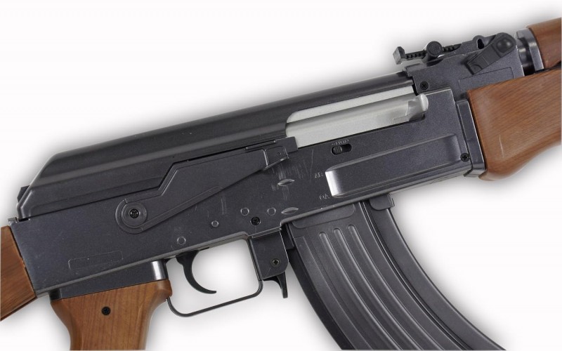 Sturmgewehr Kalashnikov Gewehr Waffe AK 47 wood Kaliber 6 mm Federdruck 0.5 Joule Replika – Thumbnail 6