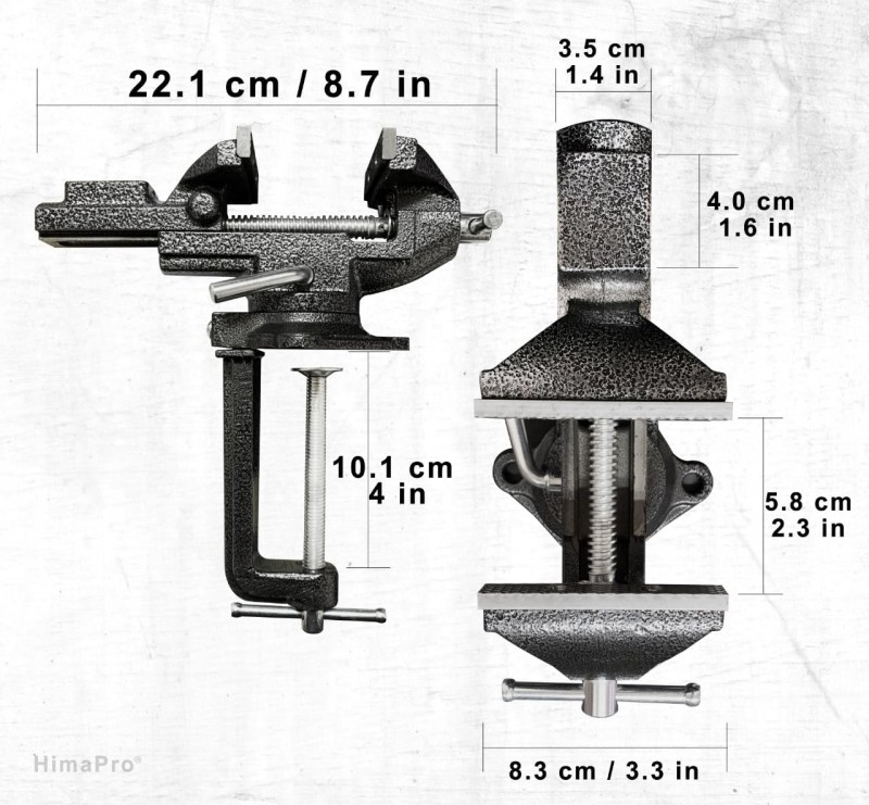 Tischschraubstock Schraubstock mit Schraubzwinge 360° drehbar Schnellverstellung 8,4 cm metallisch – 2