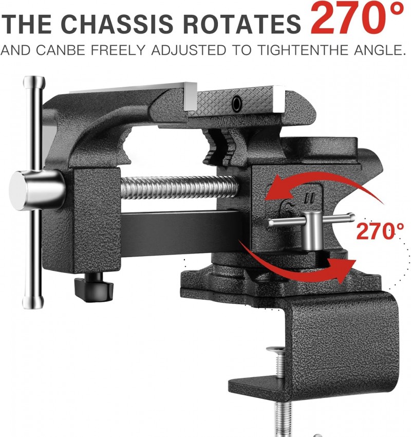 Schraubstock Tischraubstock Schraubzwinge 150 mm drehbar 270° Werkbank maximale Öffnung 115 mm – 4