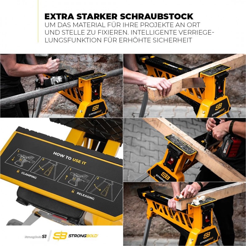 Mobiler Schraubstock Klemmzwinge Maschinenschraubstock Schwerlast-Schraubstock multifunktional – 3