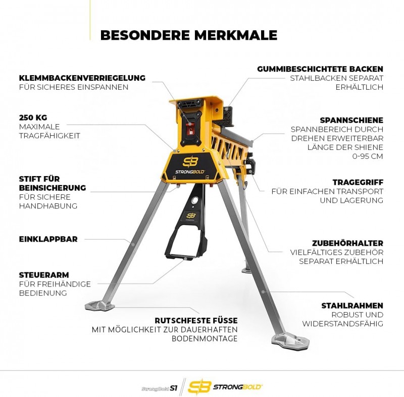 Mobiler Schraubstock Klemmzwinge Maschinenschraubstock Schwerlast-Schraubstock multifunktional – 4