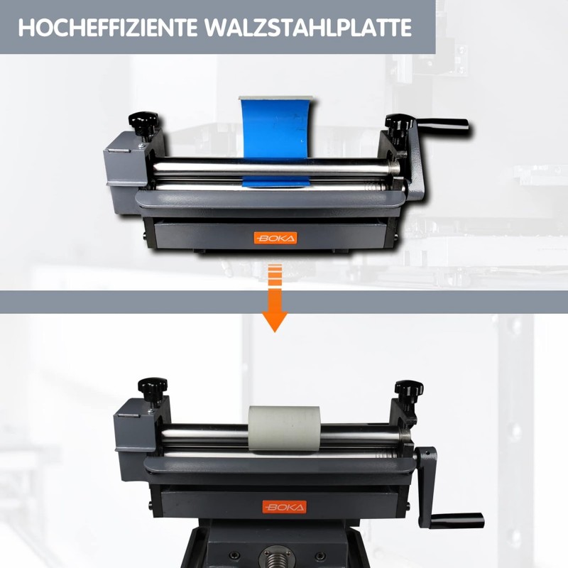 Blechbiegemaschine Rundbiegemaschine Biegemaschine Rundbiegegerät 3-Walzen 300 mm breit für 1 mm – Thumbnail 7