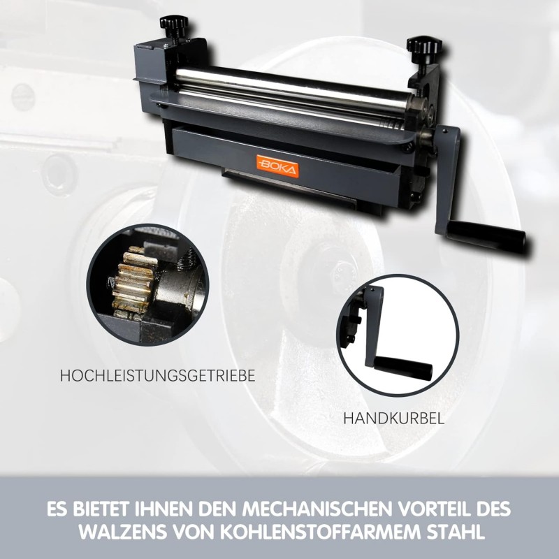 Blechbiegemaschine Rundbiegemaschine Biegemaschine Rundbiegegerät 3-Walzen 300 mm breit für 1 mm – Thumbnail 8