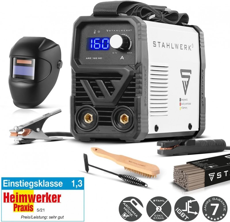 Elektroden-Schweißgerät Schweißer Schweißgerät DC WIG ARC 160 MD – MMA E-Hand bis 160 A flexibel – 3