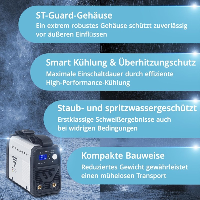 Elektroden-Schweißgerät Schweißer Schweißgerät DC WIG ARC 160 MD – MMA E-Hand bis 160 A flexibel – 5