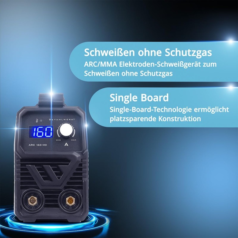 Elektroden-Schweißgerät Schweißer Schweißgerät DC WIG ARC 160 MD – MMA E-Hand bis 160 A flexibel – Thumbnail 7