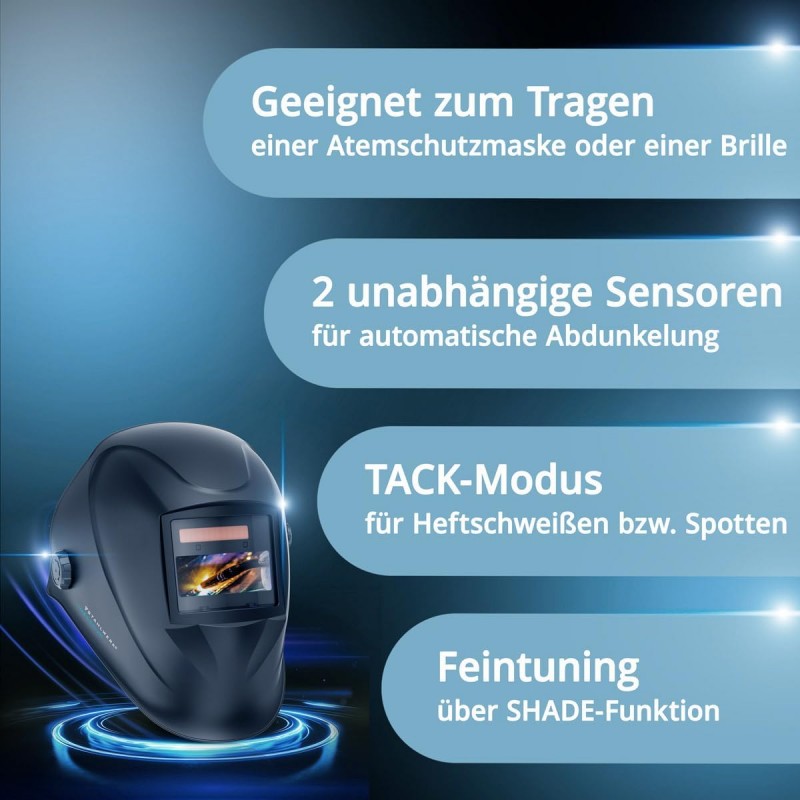 Schweißhelm Schweißmaske Automatik-Schweißhelm Schweißschild 3 in 1 True-Colour auto Abdunkelung – 4
