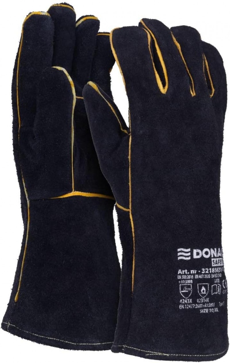 Schweißerhandschuh Schutzhandschuhe Arbeitshandschuhe Lederhandschuhe aus Rindspaltleder für MIG – 2