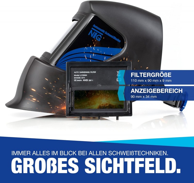 Schweißmaske Automatik Schweißhelm professionell Schutz Komfort Schweißen automatische Verdunkelung – 2