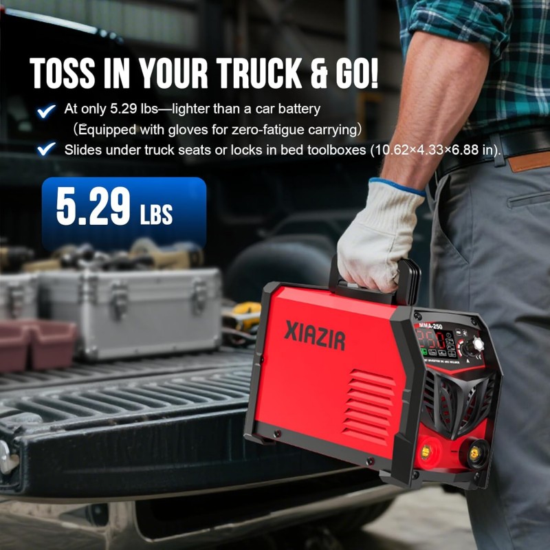 Elektroden Schweißgerät 250 A 220V ARC Stick Welder mit LED-Display tragbarer IGBT Inverter Hotstart – Thumbnail 7