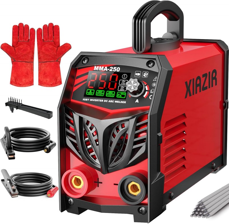 Elektroden Schweißgerät 250 A 220V ARC Stick Welder mit LED-Display tragbarer IGBT Inverter Hotstart