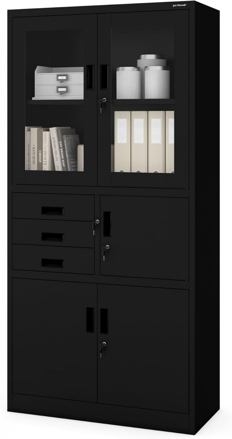 Wertschrank Tresor Metallschrank Tresor Safe Geheimfach Flügeltüren Schubladen Pulverbeschichtung