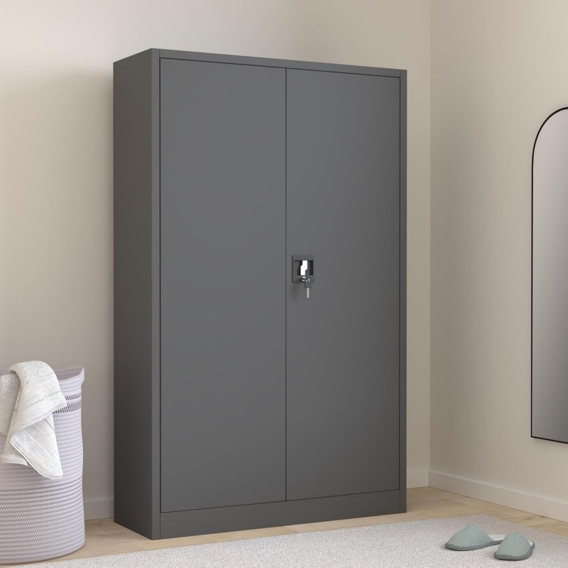 Metallschrank XXL Aktenschrank Stahlschrank Büroschrank Flügeltüren Pulverbeschichtung 185 x 115 cm  – 2