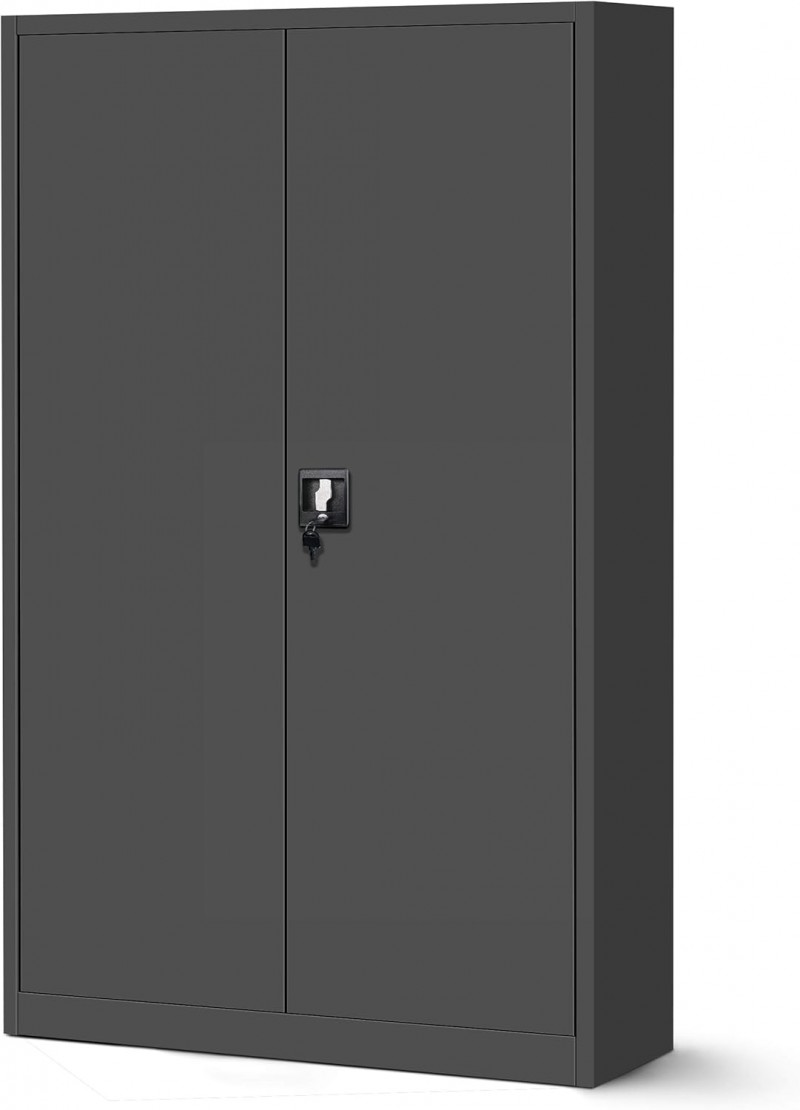 Metallschrank XXL Aktenschrank Stahlschrank Büroschrank Flügeltüren Pulverbeschichtung 185 x 115 cm  – Thumbnail 8