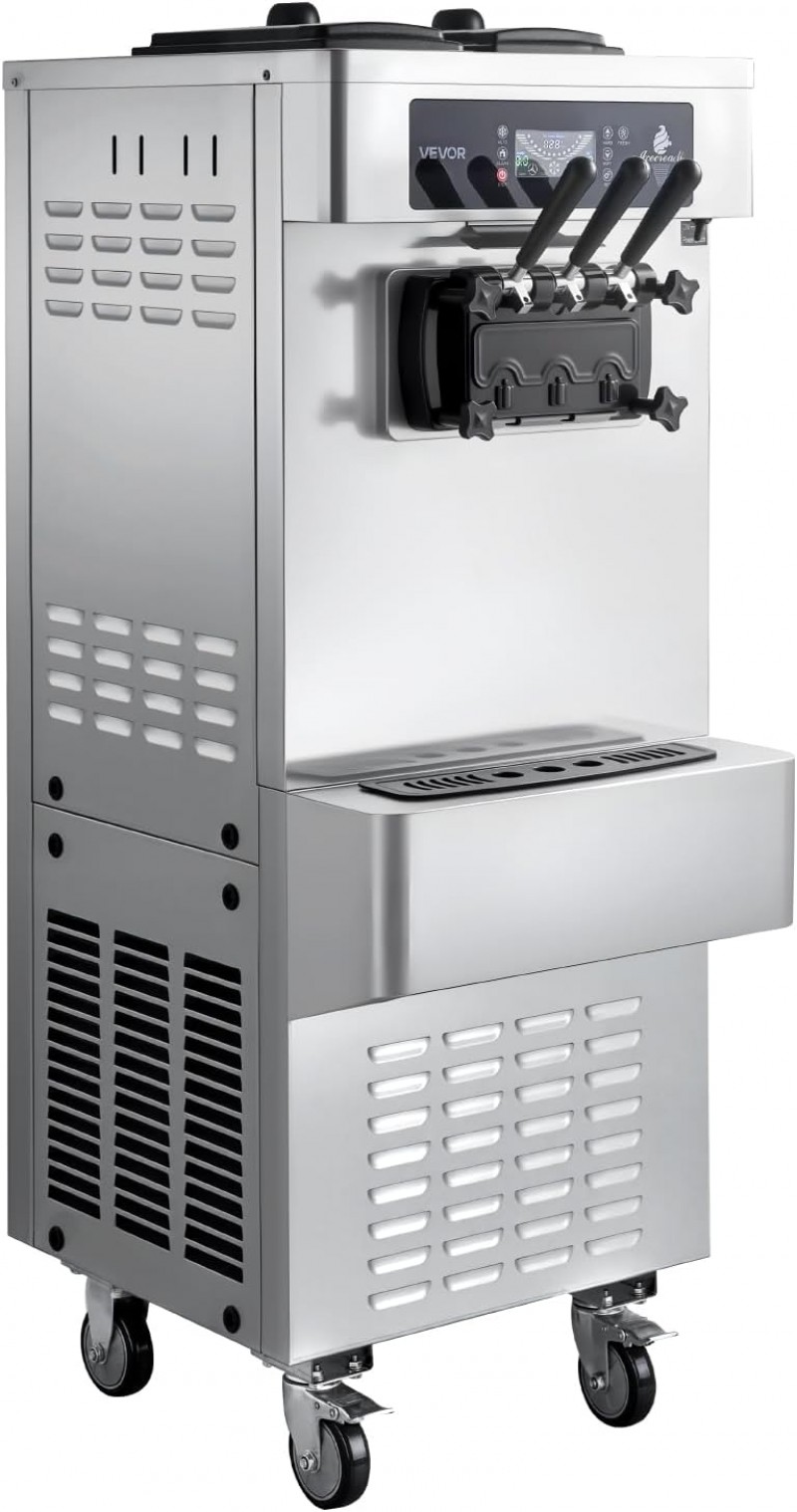 Eiscrememaschine freistehend Softeismaschine 2 x 6 L 20-28 L/h Speiseeisbereiter Eismaschine 2200 W – Thumbnail 8