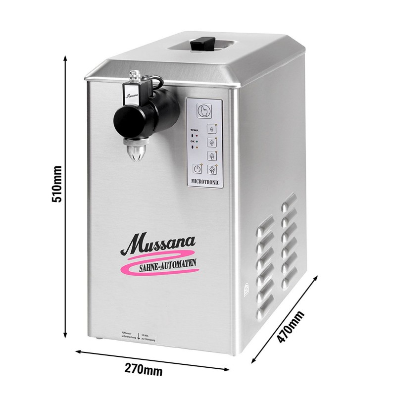 Sahneautomat 6 Liter mit Kühlung 500 Watt Sahnemaschine 230 Volt Profigerät Gastronomie 90 L/h – 2