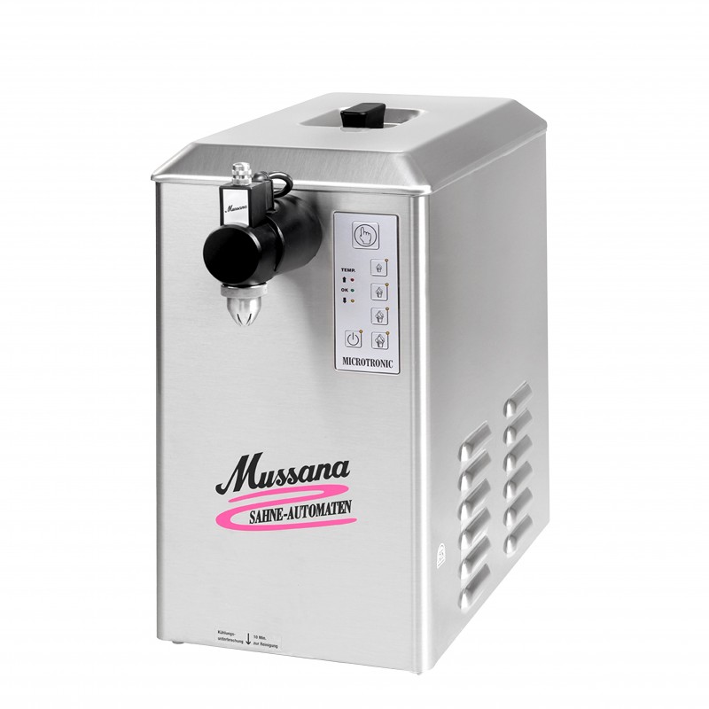 Sahneautomat 6 Liter mit Kühlung 500 Watt Sahnemaschine 230 Volt Profigerät Gastronomie 90 L/h