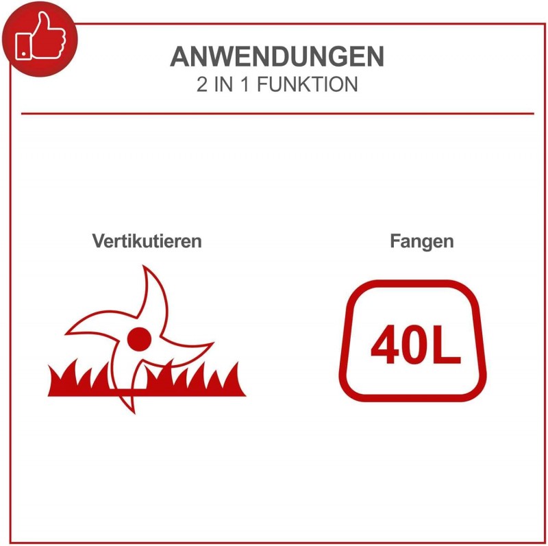 Benzin-Vertikutierer Rasenlüfter Aerifizierer 2 in 1 Stechlüfter Rasenlüfter Wurzellüfter 4-Takter – Thumbnail 6