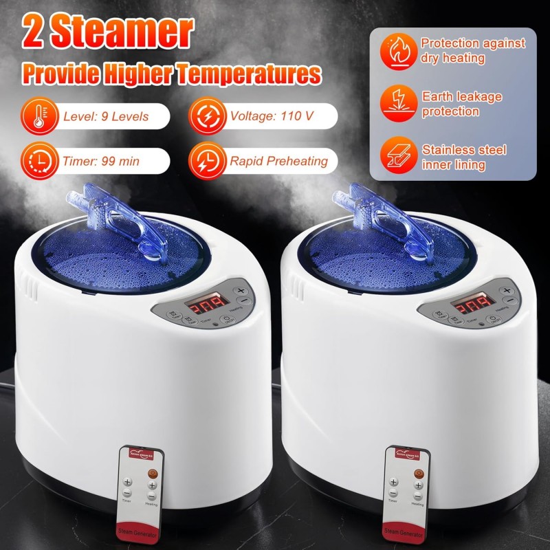 Tragbare Dampfsauna Sauna Saunazelt Saunakiste für 2 Personen 2 Dampfstreamer 2 Klappstühle 180 cm – Thumbnail 8